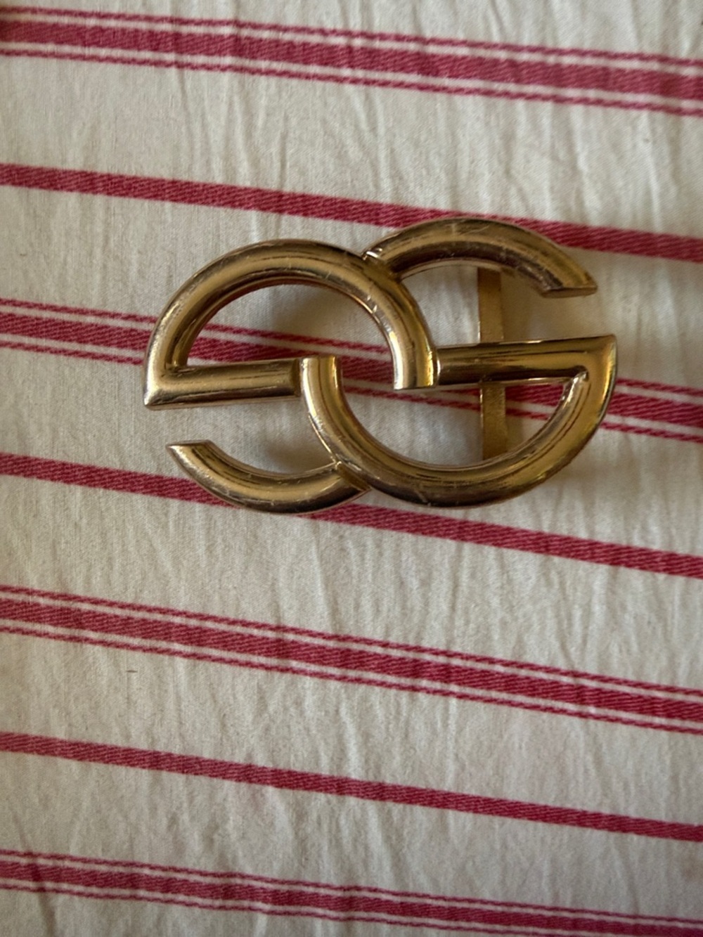 Gold Interlocking Logo Belt Buckle - Women's Accessory